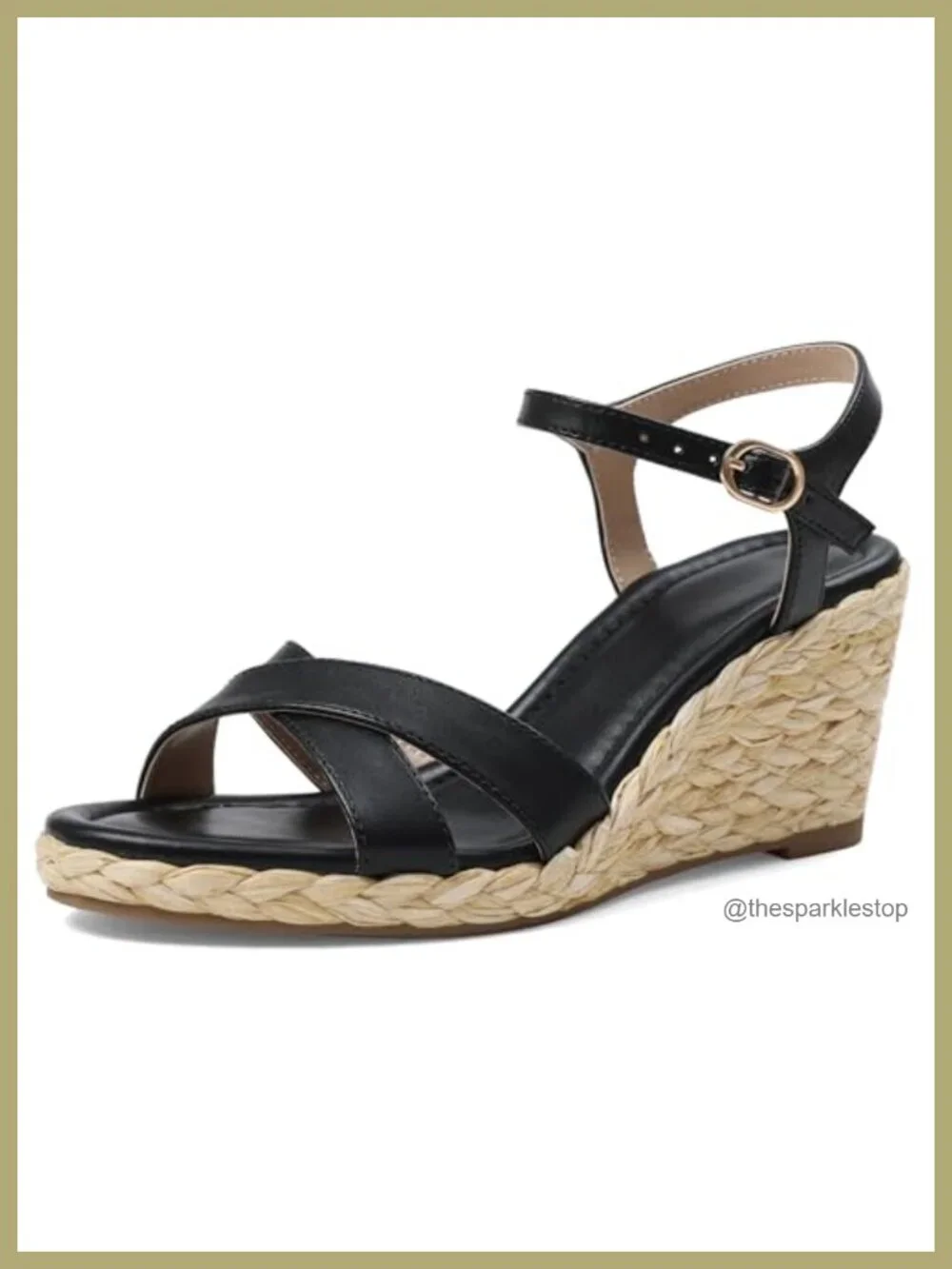 Espadrille Wedge Sandals Raffia Platform Open Toe Ankle Strap Summer